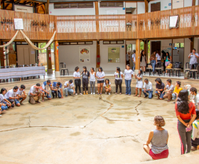 Celebração no Centro de Convivência Multicultural dos Povos Indígenas (Maloca) abriu Semana dos Acadêmicos Indígenas. Foto: Luis Gustavo Prado. 16/04/2019