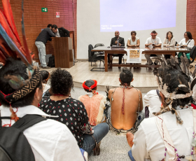 Ato em defesa de indígenas e quilombolas no Auditório Joaquim Nabuco. Foto: Beto Monteiro. 11/08/2017