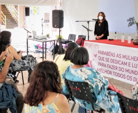 Evento em comemoração ao Dia Internacional das Mulheres, realizado no Sindicato dos Trabalhadores da UnB - SintFUB. Foto: Beto Monteiro. 08/03/2022