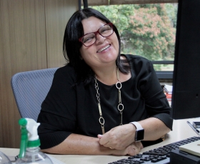 Gisele Maria Passos de Melo. Foto: Beto Monteiro/Ascom UnB. 13/04/2022